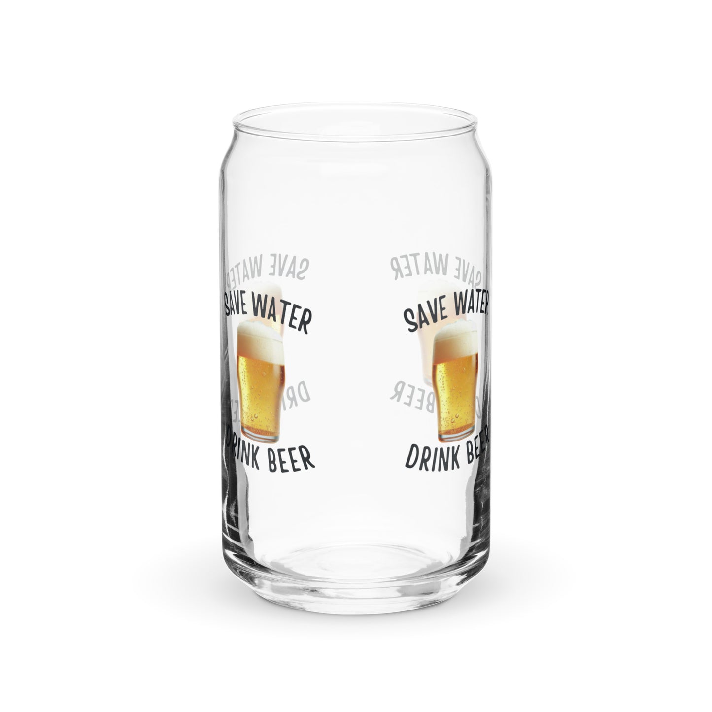 Save Water Drink Beer Can-Shaped Glass