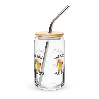 Save Water Drink Beer Can-Shaped Glass