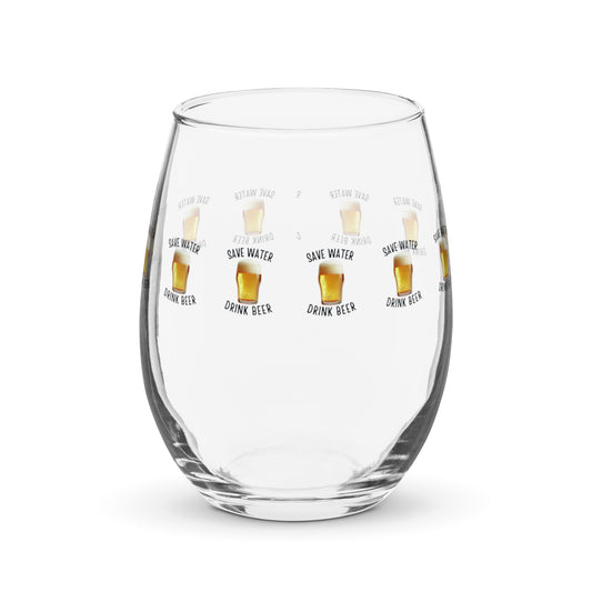 Save Water Drink Beer Stemless Glass